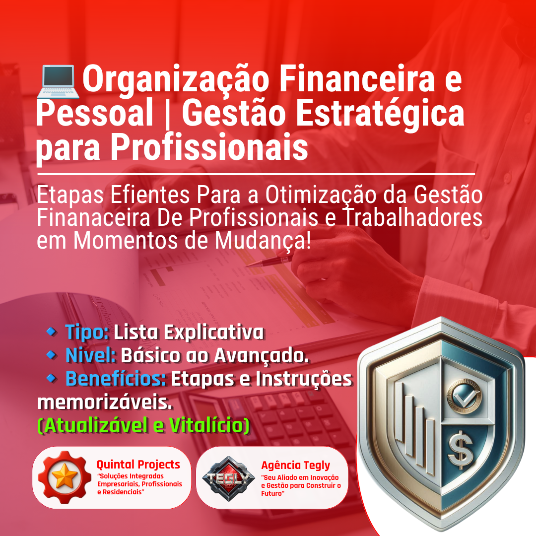 Ebook - Organização Financeira & Gestão Estratégica para Profisionais (Gestão de Tarefas, e Ferramentas)📚